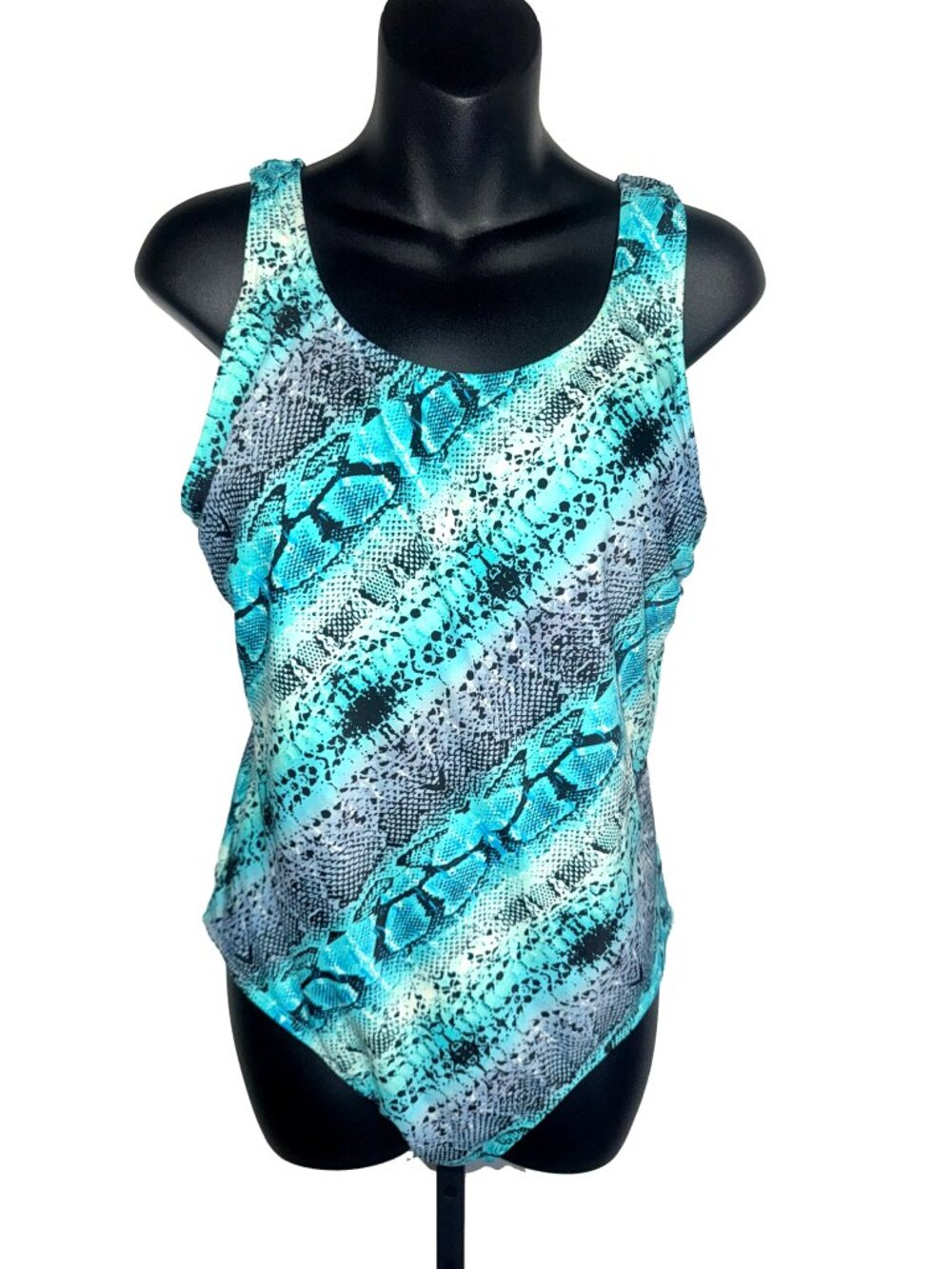 Catalina Blue Snakeskin One Piece Swim Suit Size XL